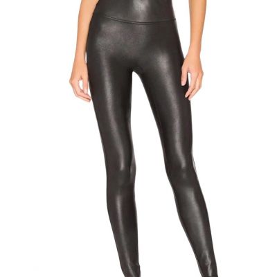 SPANX Black Faux Leather Moto High Waisted Leggings Womens Size XS